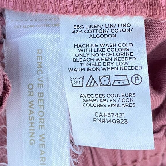 LOFT 2020 Linen Cotton Paper Bag High Waist Pants Women’s Size Medium - Picture 6 of 9